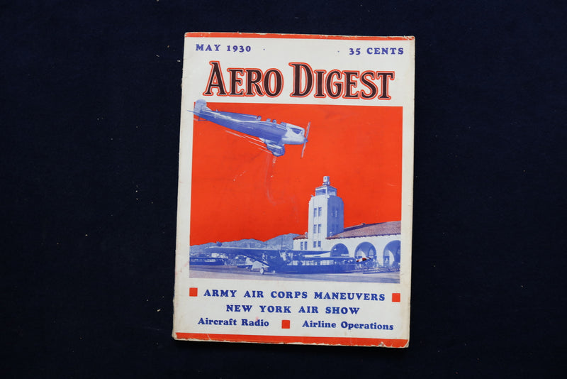 1930 MAY AERO DIGEST MAGAZINE - EMSCO-CIRRUS SPORT PLANE COVER - E 11260