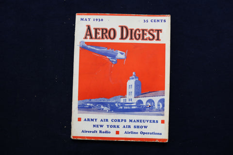 1930 MAY AERO DIGEST MAGAZINE - EMSCO-CIRRUS SPORT PLANE COVER - E 11260
