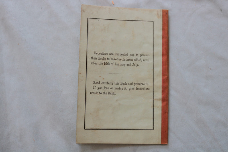 1860'S NEW BRITIAN SAVINGS BANK DEPOSITORS BOOK - K 3308