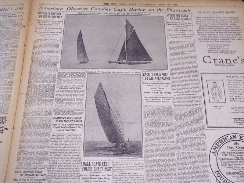 1920 JULY 21 NEW YORK TIMES - SHAMROCK WINS SECOND RACE - NT 5369