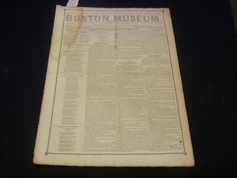 1850 OCTOBER 12 BOSTON MUSEUM NEWSPAPER - JENNY LIND - ANN SNELLING - NP 9050