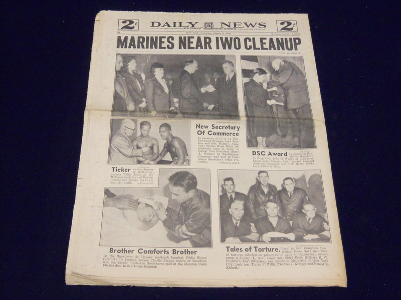 1945 MARCH 3 NEW YORK DAILY NEWS - 9TH SMASHES TO RHINE - NP 1995