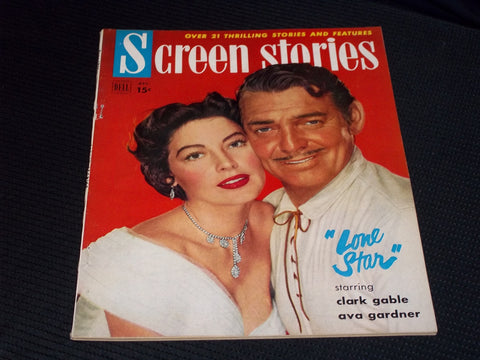 1951 DECEMBER SCREEN STORIES MAGAZINE - CLARK GABLE AVA GARDNER COVER - E 14458
