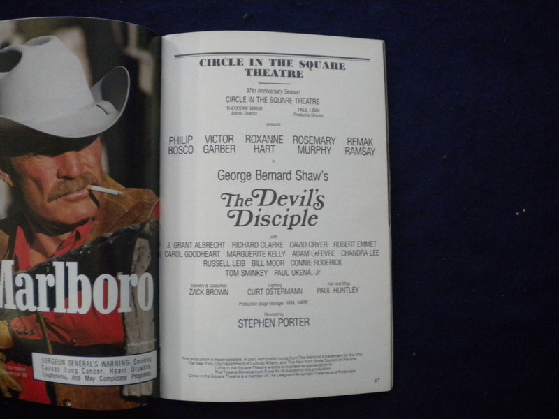 1988 THE DEVIL'S DISCIPLE PLAYBILL - PHILIP BOSCO + 2 OTHER SIGNATURES - J 8317