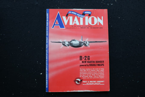 1941 FEBRUARY AVIATION MAGAZINE - B-26 MARTIN BOMBER COVER - E 10762