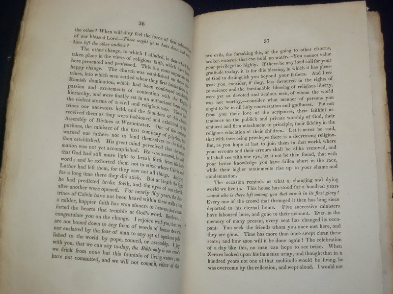 1821 OLD NORTH AND NEW BRICK CHURCHES IN BOSTON DISCOURSE - J 4798