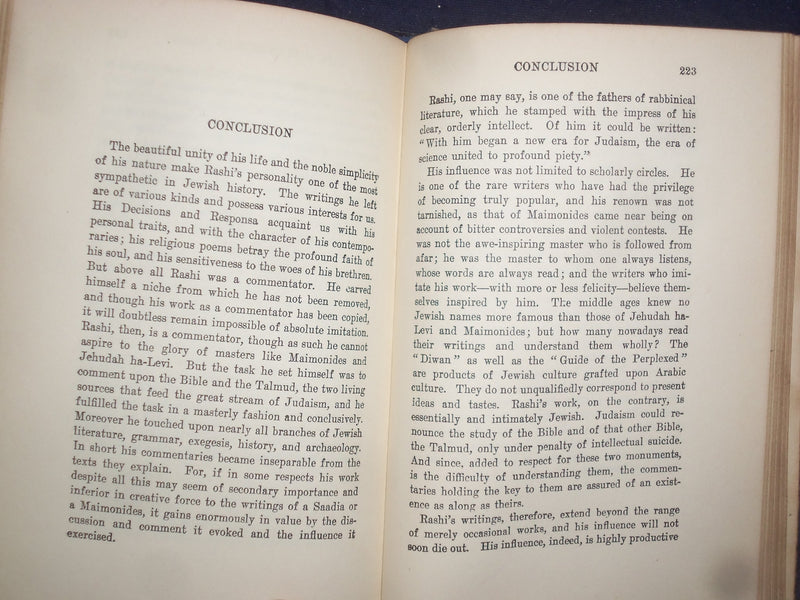 1948 RASHI HARDCOVER BOOK BY MAUREICE LIBER - TRANSLATED BY ADEL SZOLD - KD 9144