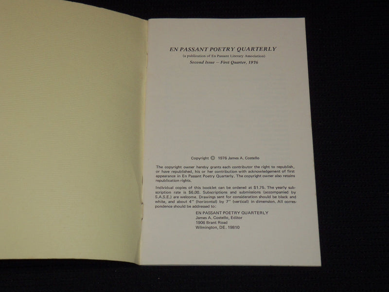 1976-1981 EN PASSANT POETRY QUARTERLY MAGAZINE LOT OF 7 ISSUES - O 2698A