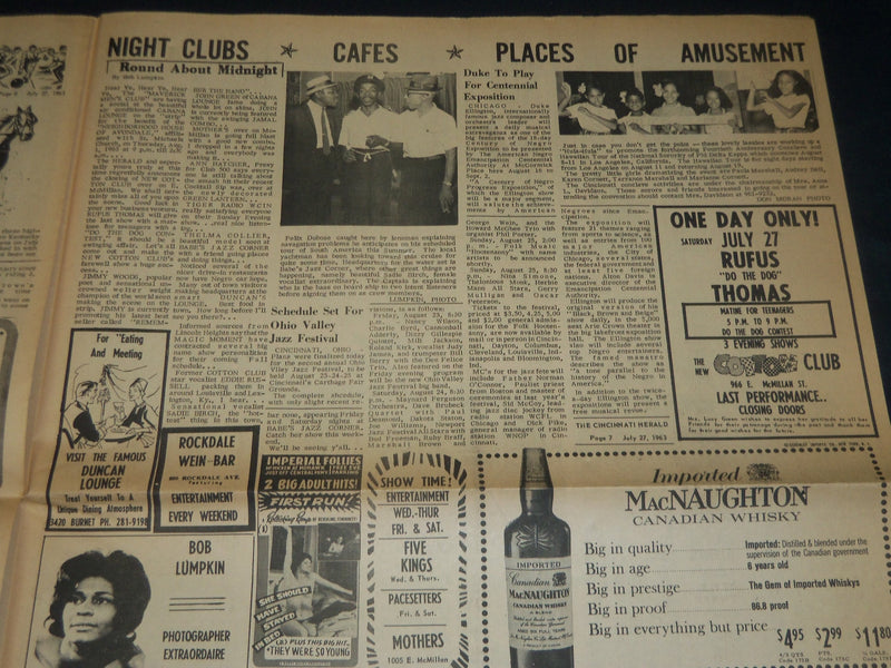 1963 JULY 27 CINCINNATI HERALD NEWSPAPER - NAACP PICKETS POLLACK DENTAL- NP 4401
