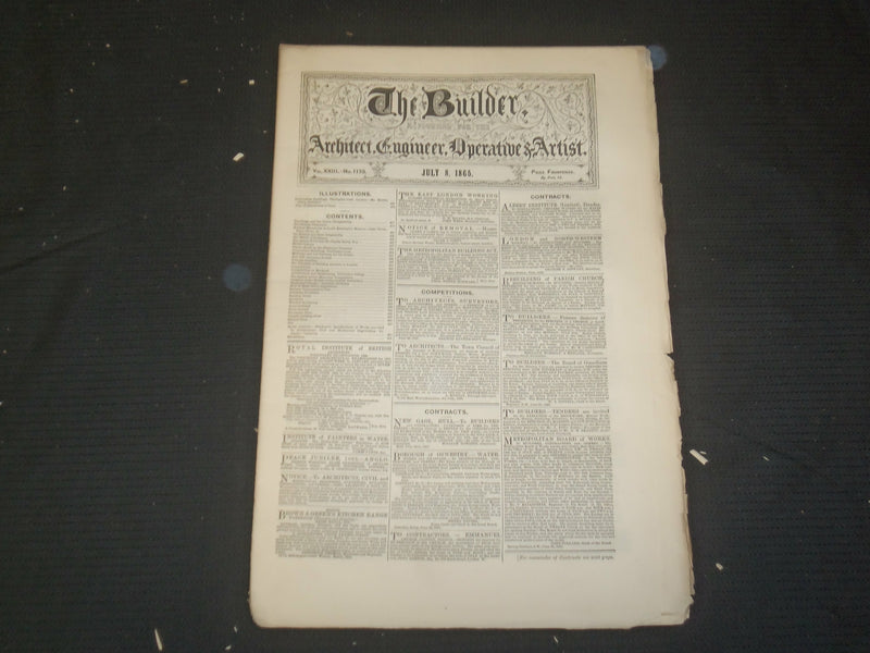 1865 JULY 8 THE BUILDER ARCHITECT MAGAZINE - ILLUSTRATIONS - ST 415V