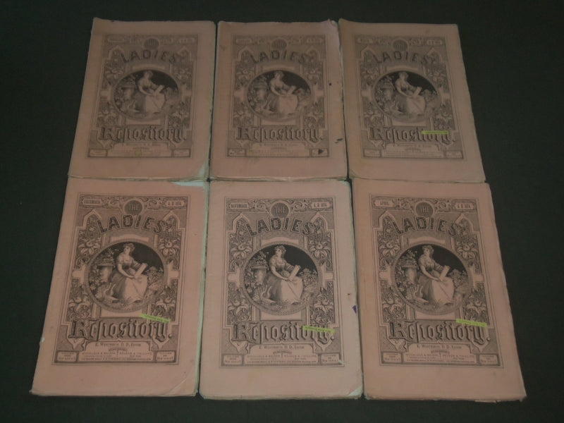 1874 LADIES' REPOSITORY LITERATURE & RELIGION MAGAZINE LOT OF 6 - WR 219