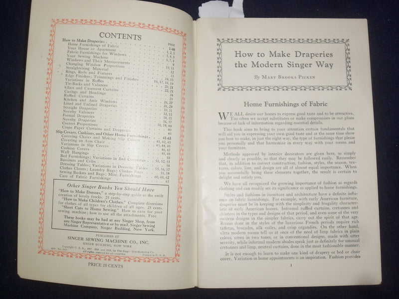 1929 HOW TO MAKE DRAPERIES, SLIP COVERS, CUSHIONS AND OTHER - LOT OF 2 - J 9468