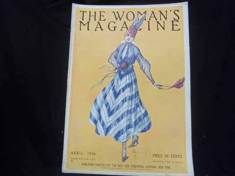 1916 APRIL THE WOMAN'S MAGAZINE - GREAT COVER & ADS - ST 1092