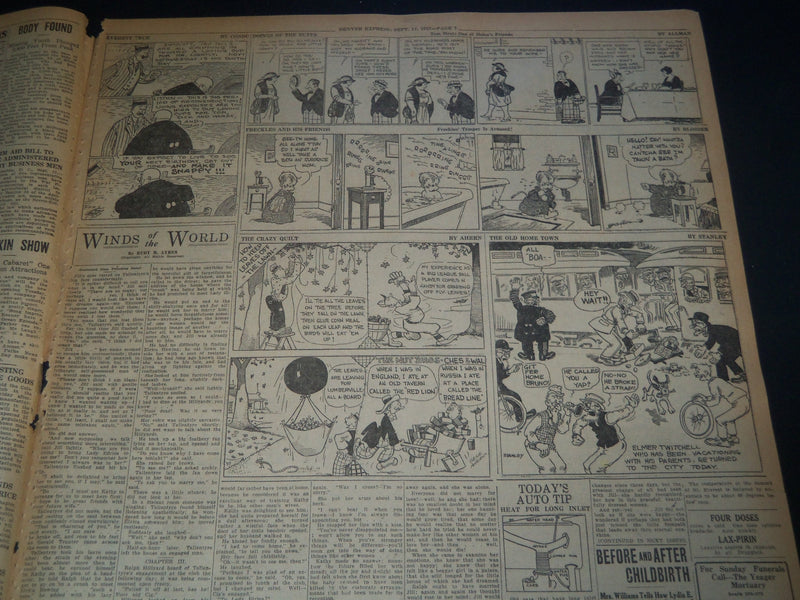 1921 SEPTEMBER 17 DENVER EXPRESS NEWSPAPER - MOB BURNS FATTY FILM - NT 7550