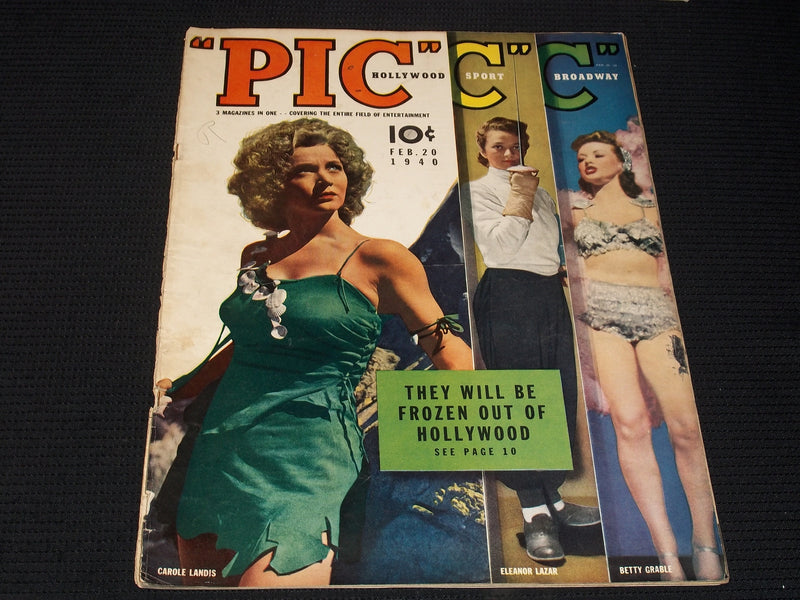 1940 FEBRUARY 20 PIC MAGAZINE - CAROLE LANDIS NICE FRONT COVER - E 2593