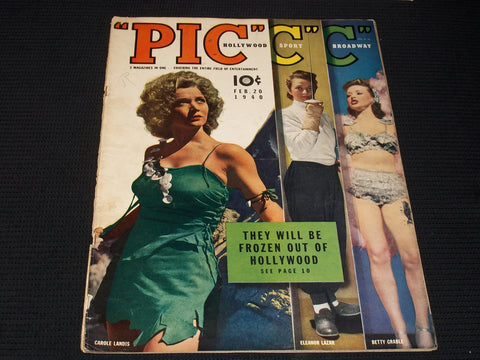 1940 FEBRUARY 20 PIC MAGAZINE - CAROLE LANDIS NICE FRONT COVER - E 2593
