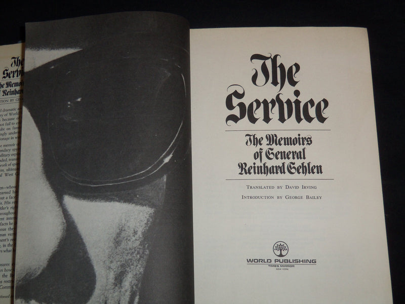 1972 THE SERVICE MEMOIRS OF GENERAL REINHARD GEHLEN HARDCOVER BOOK - KD 4351N