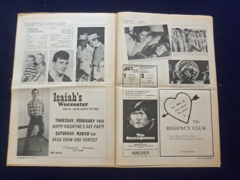 1980 FEBRUARY 20 ESPLANADE NEWSPAPER - BOSTON TO BROADWAY AND BACK - NP 6827