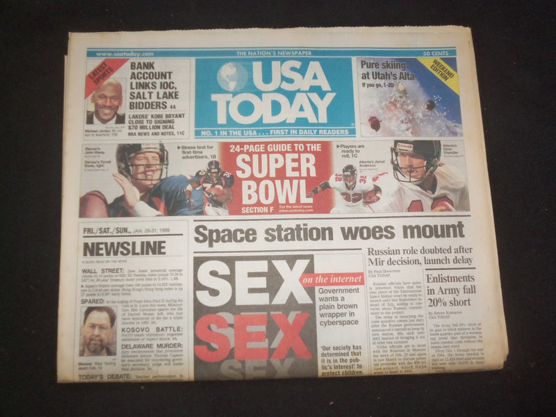 1999 JANUARY 29-31 USA TODAY NEWSPAPER - SPACE STATION WOES MOUNT - NP 7995