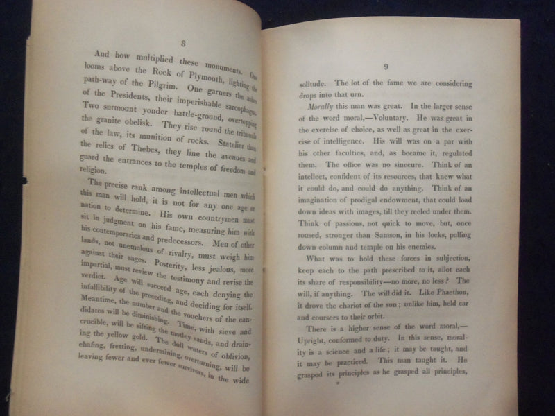 1852 DISCOURSE - DANIEL WEBSTER DEATH BY GEO. RICHARDS SOFTCOVER BOOKLET - K 242
