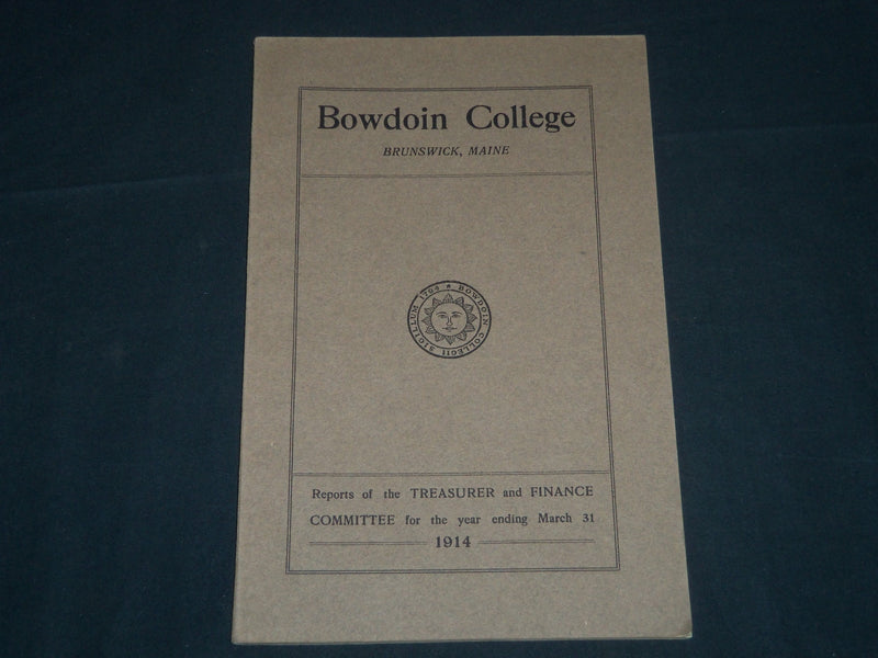 1914 BOWDOIN COLLEGE TREASURER AND FINANCE COMMITTEE - BRUNSWICK MAINE - J 4506