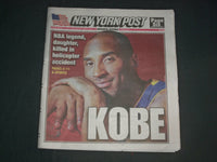 2020 JAN 27 NEW YORK POST NEWSPAPER - KOBE BRYANT KILLED IN HELICOPETER ACCIDENT