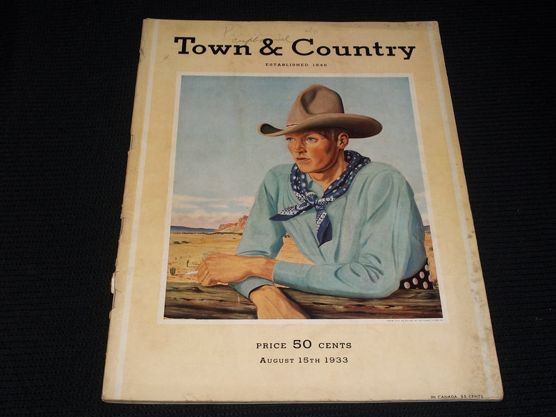 1933 AUGUST 15 TOWN & COUNTRY MAGAZINE - RICHARD CURRIER FRONT COVER - E 2529