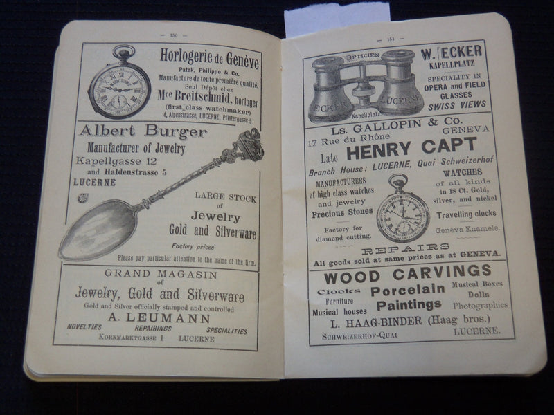 1894 LUCERNE - LAKE AND ENVIRONS GUIDE BOOK - J 7288