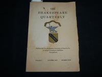 1950 OCTOBER THE SHAKESPEARE QUARTERLY MAGAZINE - VOLUME 1 NO. 4 - J 6820