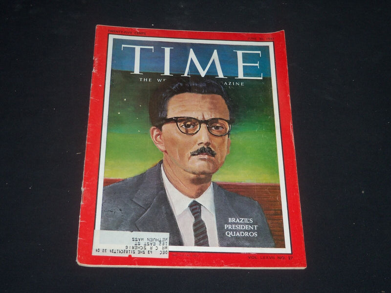 1961 JUNE 30 TIME MAGAZINE - JANIO QUADROS, PRESIDENT OF BRAZIL - T 1803