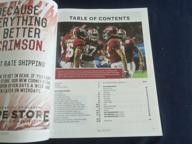 2017 TUSCALOOSA MAGAZINE- UNIVERSITY OF ALABAMA - DECADE OF DOMINANCE - SP 1220X