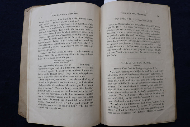 1876 MAY THE CAROLINA TEACHER SOFTCOVER BOOK - K 1391