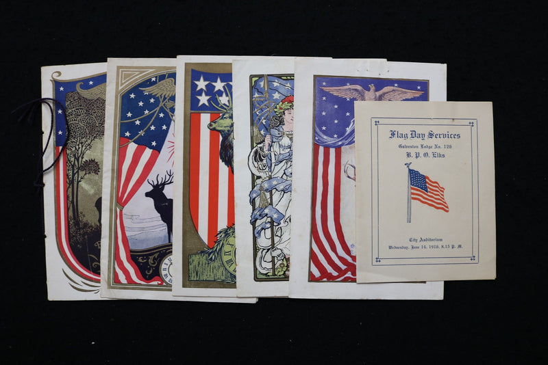 1916-1926 FLAG DAY SERVICES PROGRAMS - B.P.O. OF ELKS - LOT OF 6 - K 3053