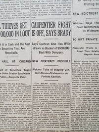 1921 JANUARY 20 NEW YORK TIMES NEWSPAPER - CARPENTER FIGHT IS OFF - NT 8107