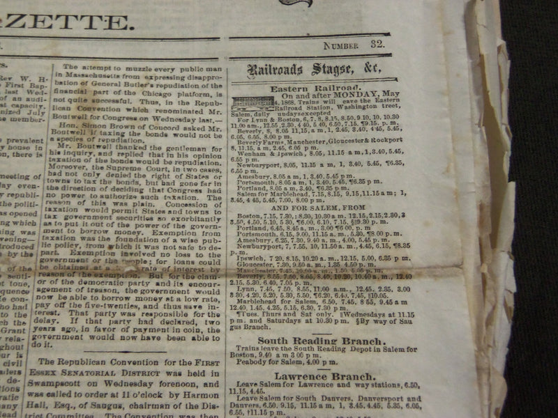 1868-1869 ESSEX COUNTY MERCURY NEWSPAPER LOT OF 25 -SALEM MASSACHUSETTS- NP 2877