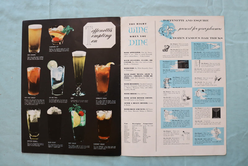 1950'S TOFFENETTIS RESTAURANT MENU - CHICAGO, ILLINOIS - SOFTCOVER - K 3313