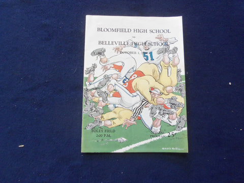 1960 OCT 1 HIGH SCHOOL FOOTBALL PROGRAM - BLOOMFIELD HS VS. BELLEVILLE - J 8448