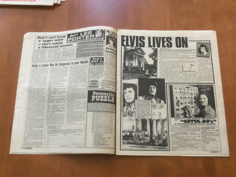 1977 SEPTEMBER 13 NATIONAL EXAMINER NEWSPAPER - ELVIS PRESLEY LIVES ON!- NP 4711