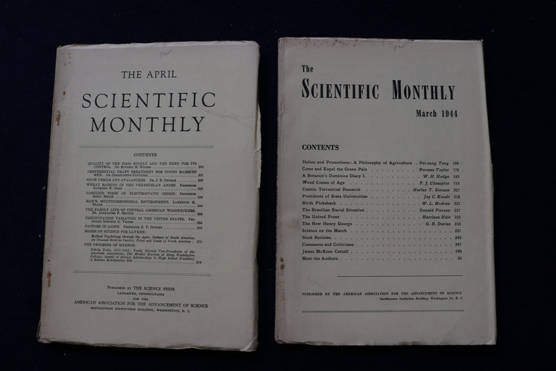 1941-1945 THE SCIENTIFIC MONTHLY MAGAZINE - LOT OF 10 - O 3582