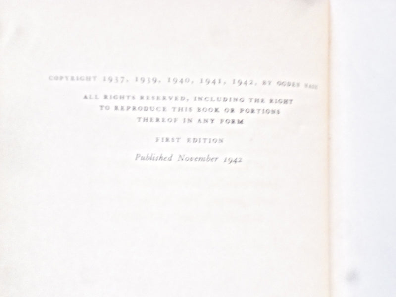 1942 OGDEN NASH'S GOOD INTENTIONS HARDCOVER BOOK - KD 8658