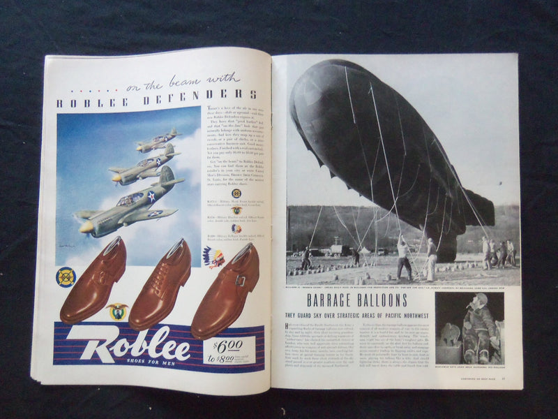 1942 MARCH 9 LIFE MAGAZINE - U.S. BARRAGE BALLOON - L 277