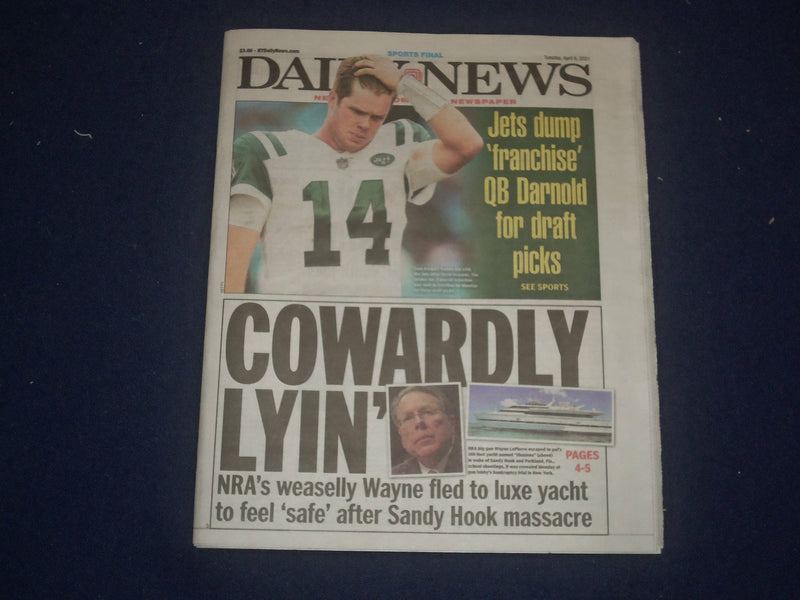 2021 APRIL 6 NEW YORK DAILY NEWS NEWSPAPER - NEW YORK JETS TRADE SAM DARNOLD
