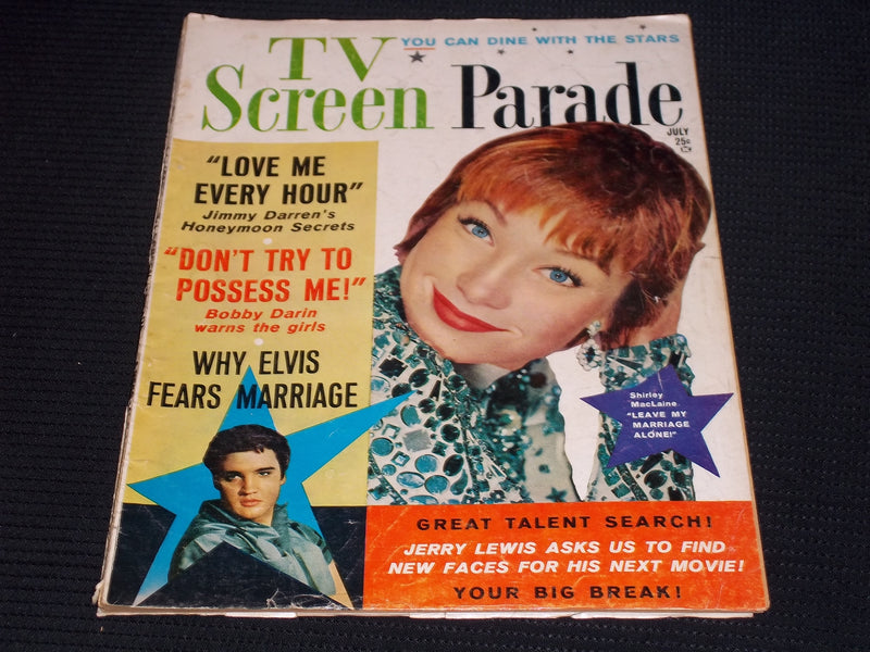 1960 JULY TV SCREEN PARADE MAGAZINE - SHIRLEY MACLAINE FRONT COVER - E 17234