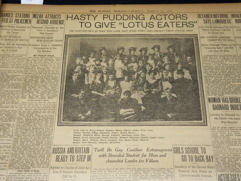 1907 MARCH 10 THE BOSTON HERALD - THOUSANDS AT AUTO SHOW'S FIRST NIGHT - BH 387