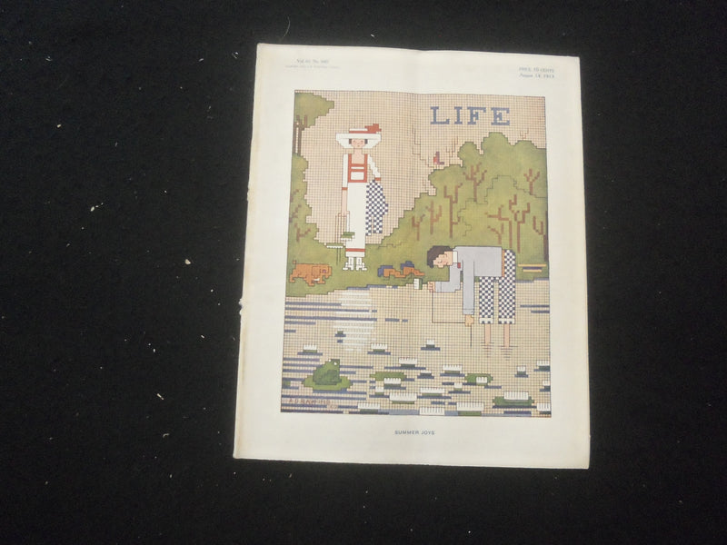 1913 AUGUST 14 LIFE MAGAZINE - SUMMER JOYS - L 758A