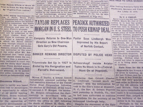 1932 MARCH 30 NEW YORK TIMES - TAYLOR REPLACES MORGAN IN U. S. STEEL - NT 4116