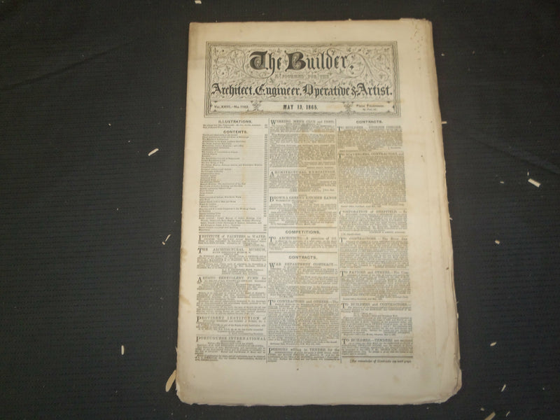 1865 MAY 13 THE BUILDER ARCHITECT MAGAZINE - ILLUSTRATIONS - ST 415N