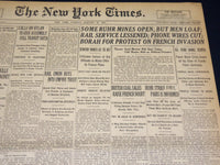 1923 JANUARY NEW YORK TIMES - SOME RUHR MINES OPEN, BUT MEN LOAF - NT 7904
