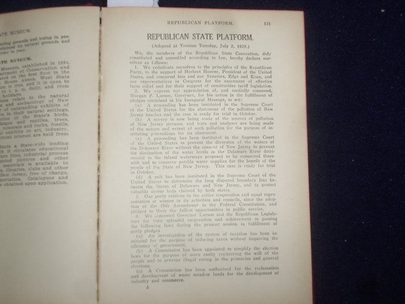 1950 FITZGERALD'S LEGISLATIVE MANUAL STATE OF NEW JERSEY HARDCOVER BOOK- KD 9117