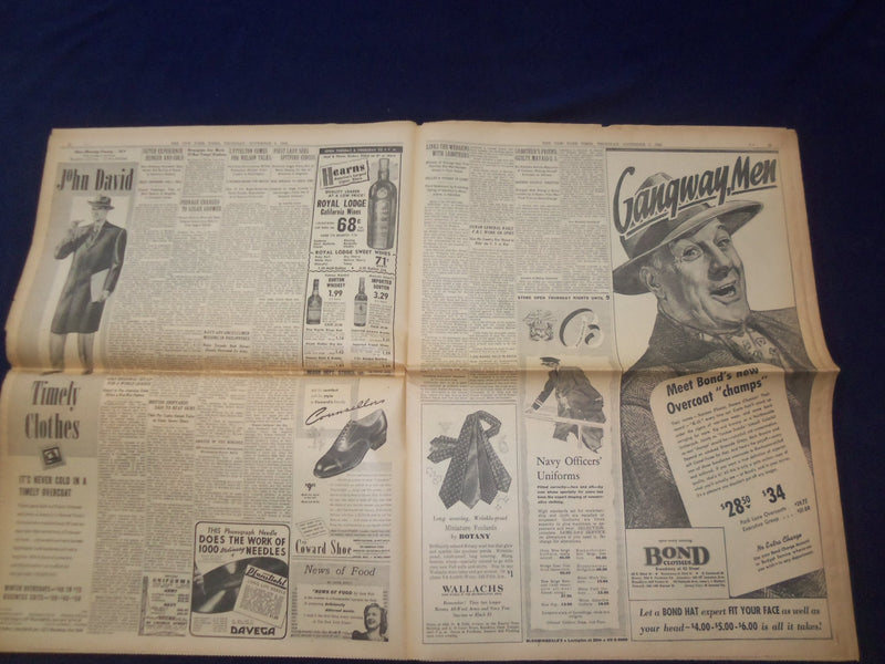1942 NOV 5 NEW YORK TIMES - ROMMEL IN FULL RETREAT, TANKS, GUNS SMASHED- NP 6511
